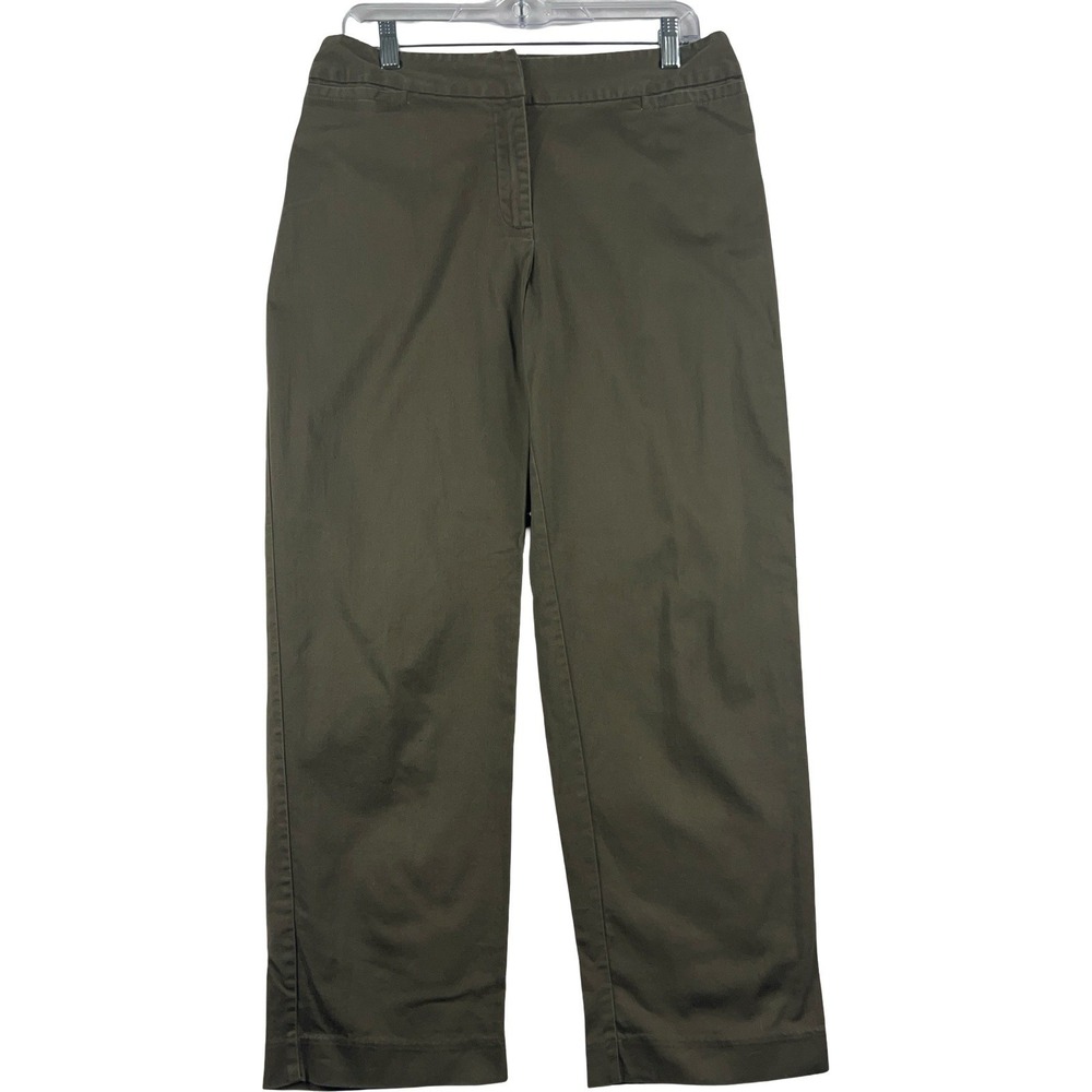Ruby‎ Rd Pants Womens 14 Brown Cotton Stretch Casual Straight Leg Trousers